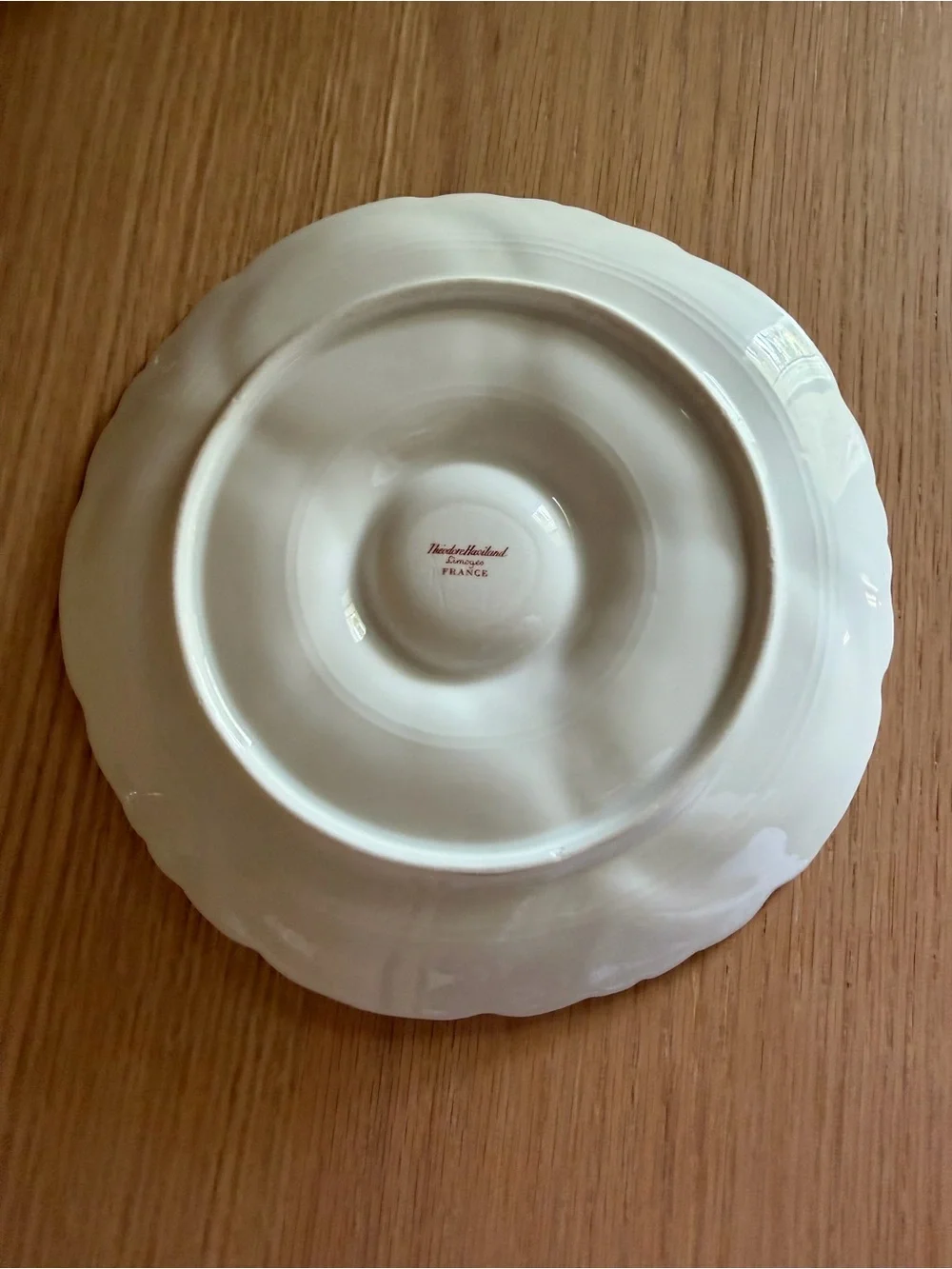 Antique Porcelain Theodore Haviland Ranson White with Gold Trim Oyster Plate